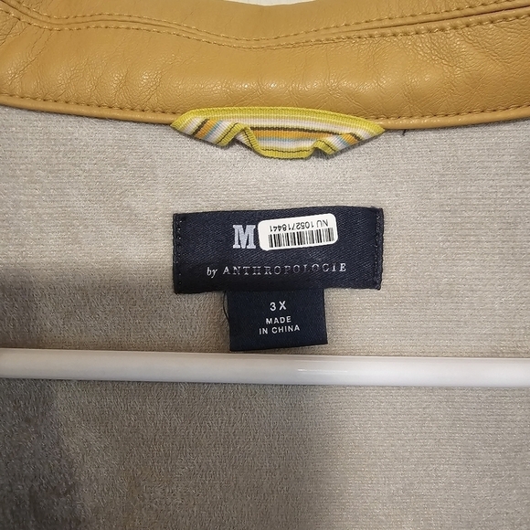 Maeve Anthropologie Faux Leather Oversized Shirt Jacket Shacket Camel Brown - Picture 6 of 8